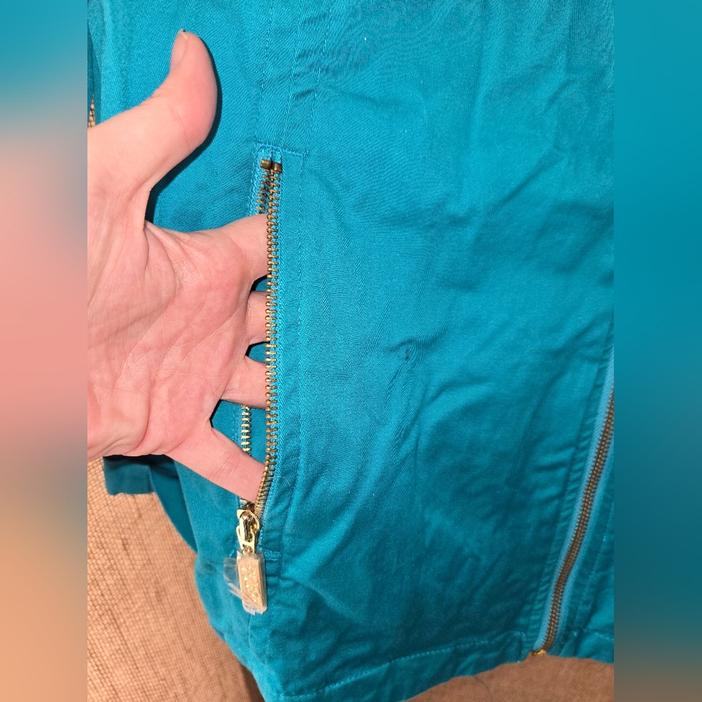 NWOT Bob Mackie Wearable Art Turquoise Women's Jacket Size XL - Picture 4 of 14